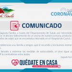 COMUNICADO | DÉCIMO FALLECIDO PRODUCTO AL COVID-19 EN LA COMUNA