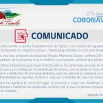 COMUNICADO | RESPECTO A BROTE COVID-19 EN EMPRESA CAROZZI